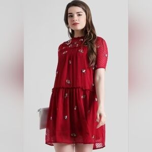 Embroidered Sequined Dress Zara Size Small